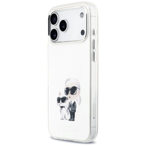 Etui Karl Lagerfeld IML Aquarelle Karl & Choupette & Logo MagSafe do iPhone 17 Pro Max - białe