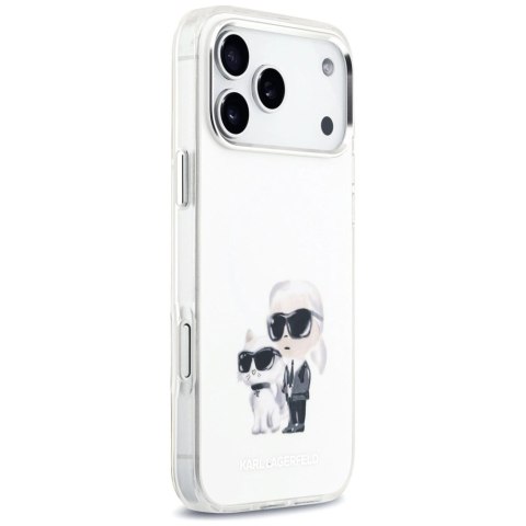 Etui Karl Lagerfeld IML Aquarelle Karl & Choupette & Logo MagSafe do iPhone 17 Pro Max - białe