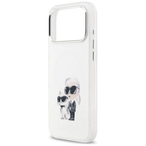 Etui Karl Lagerfeld IML Aquarelle Karl & Choupette & Logo MagSafe do iPhone 17 Pro Max - białe