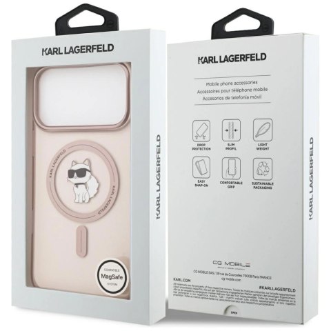 Etui Karl Lagerfeld IML Choupette MagSafe do iPhone 17 Pro Max - różowe