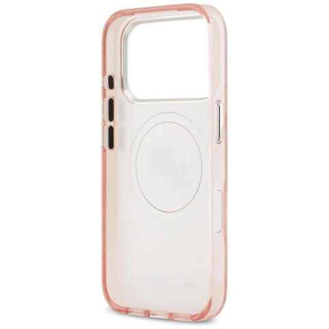 Etui Karl Lagerfeld IML Glitter Karl & Choupette Heads Logo MagSafe do iPhone 17 Pro - różowe