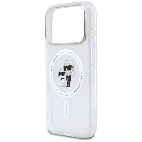 Etui Karl Lagerfeld IML Karl Choupette Glitter MagSafe do iPhone 17 Pro Max - przezroczyste