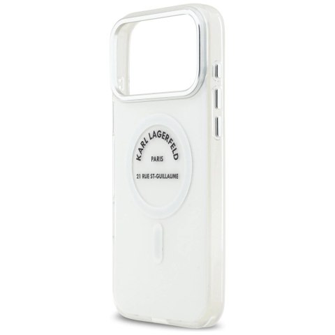 Etui Karl Lagerfeld IML Karl RSG Logo MagSafe do iPhone 17 Pro Max - przezroczyste
