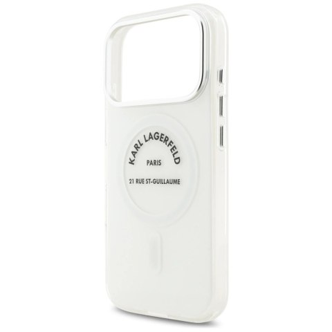 Etui Karl Lagerfeld IML Karl RSG Logo MagSafe do iPhone 17 Pro - przezroczyste