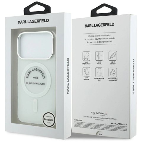 Etui Karl Lagerfeld IML Karl RSG Logo MagSafe do iPhone 17 Pro - przezroczyste