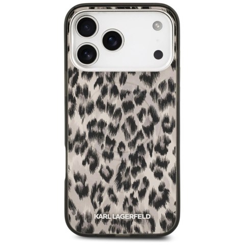 Etui Karl Lagerfeld IML Leopard Pattern MagSafe do iPhone 17 Pro Max - brązowe