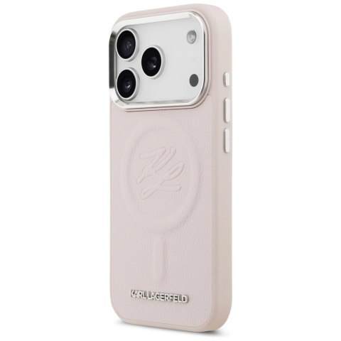 Etui Karl Lagerfeld Initial & Metal Logo MagSafe do iPhone 17 Pro Max - różowe