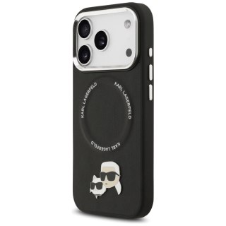 Etui Karl Lagerfeld Karl & Choupette Pins MagSafe do iPhone 17 Pro Max - czarne