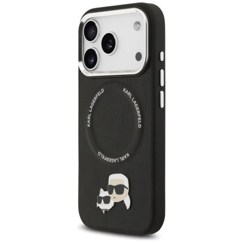 Etui Karl Lagerfeld Karl & Choupette Pins MagSafe do iPhone 17 Pro Max - czarne