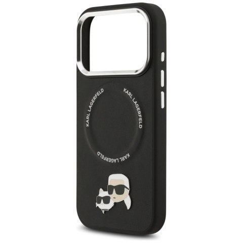 Etui Karl Lagerfeld Karl & Choupette Pins MagSafe do iPhone 17 Pro Max - czarne