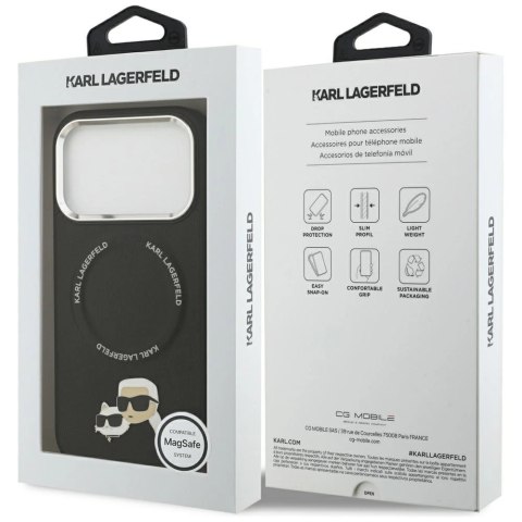 Etui Karl Lagerfeld Karl & Choupette Pins MagSafe do iPhone 17 Pro Max - czarne