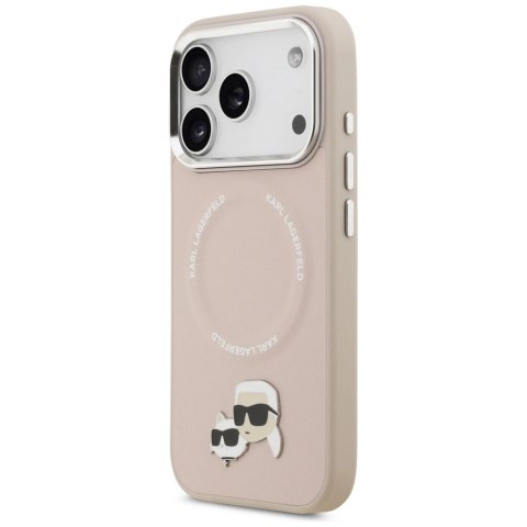 Etui Karl Lagerfeld Karl & Choupette Pins MagSafe do iPhone 17 Pro Max - różowe