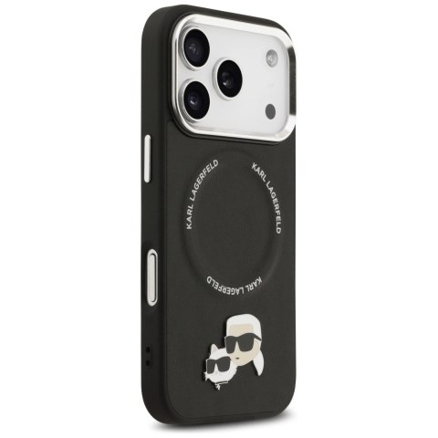 Etui Karl Lagerfeld Karl & Choupette Pins MagSafe do iPhone 17 Pro - czarne