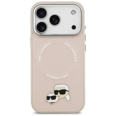 Etui Karl Lagerfeld Karl & Choupette Pins MagSafe do iPhone 17 Pro - różowe