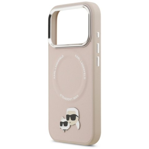 Etui Karl Lagerfeld Karl & Choupette Pins MagSafe do iPhone 17 Pro - różowe