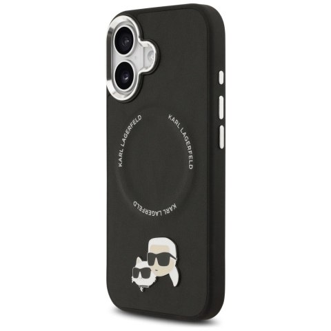 Etui Karl Lagerfeld Karl & Choupette Pins MagSafe do iPhone 17 - czarne