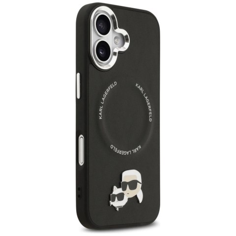 Etui Karl Lagerfeld Karl & Choupette Pins MagSafe do iPhone 17 - czarne