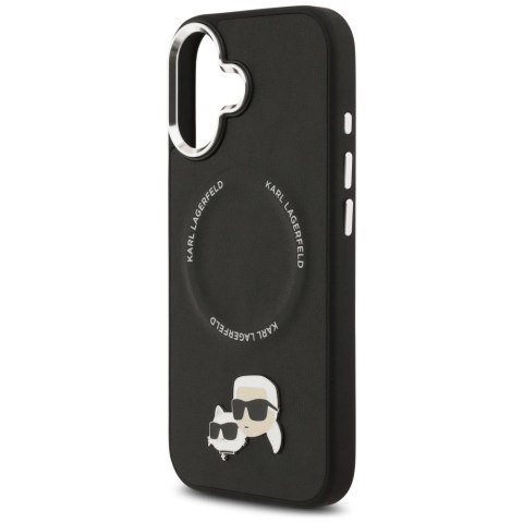 Etui Karl Lagerfeld Karl & Choupette Pins MagSafe do iPhone 17 - czarne