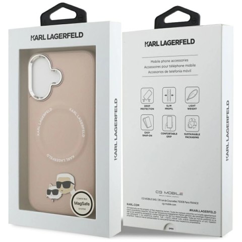 Etui Karl Lagerfeld Karl & Choupette Pins MagSafe do iPhone 17 różowe