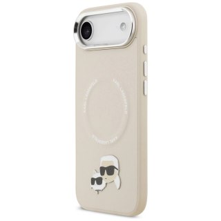 Etui Karl Lagerfeld Karl & Choupette Pins MagSafe do iPhone Air - beżowe