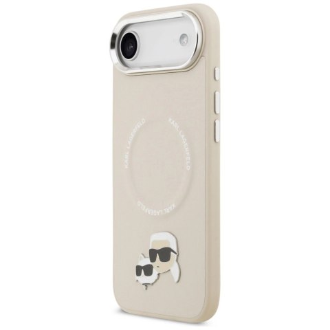 Etui Karl Lagerfeld Karl & Choupette Pins MagSafe do iPhone Air - beżowe