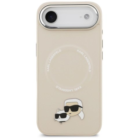 Etui Karl Lagerfeld Karl & Choupette Pins MagSafe do iPhone Air - beżowe