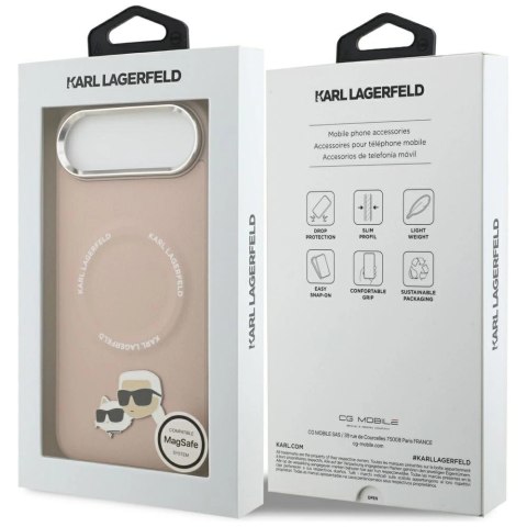 Etui Karl Lagerfeld Karl & Choupette Pins MagSafe do iPhone Air różowe