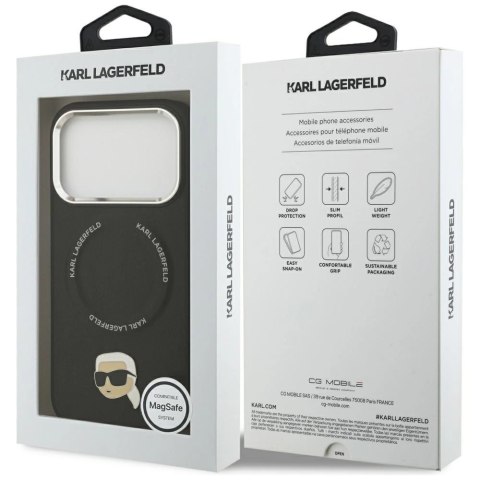 Etui Karl Lagerfeld Karl Pin MagSafe do iPhone 17 Pro Max - czarne