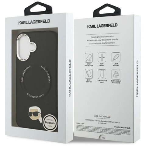 Etui Karl Lagerfeld Karl Pin MagSafe do iPhone 17 - czarne