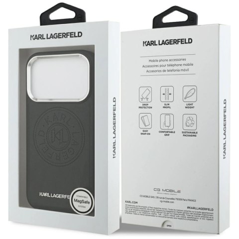 Etui Karl Lagerfeld Point & Metal Logo MagSafe do iPhone 17 Pro - czarne