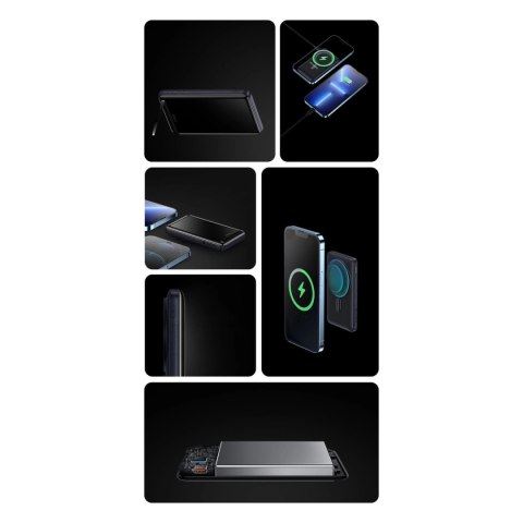 Powerbank Baseus Magnetic Bracket 10000mAh 20W z MagSafe - ciemnoniebieski + kabel USB-C 60W 0.5m