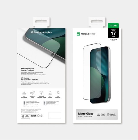 Szkło hartowane AMAZINGTHING Titan Vision 7 na iPhone 17 Pro matowe