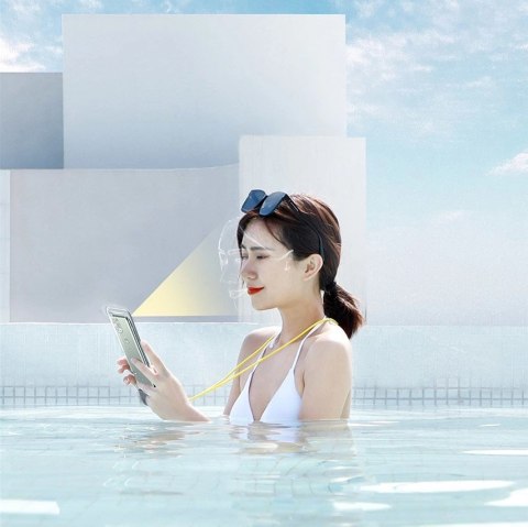 Baseus uniwersalny wodoodporny pokrowiec etui na telefon (max 7,2'') na basen nad wodę IPX8 biały (ACFSD-D02)