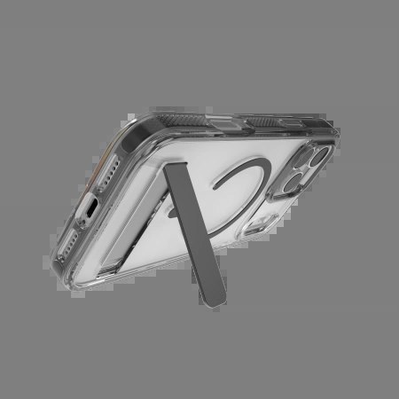 Etui ZAGG Santa Cruz Snap KS MagSafe z podstawką na iPhone 17 Pro Max- przezroczysto-czarne