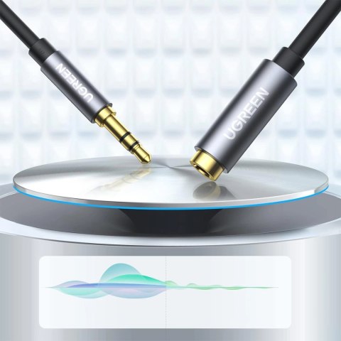 Kabel Ugreen AV118 10595 mini jack 3,5 mm (męski) / mini jack 3,5 mm (żeński) 3m - srebrny