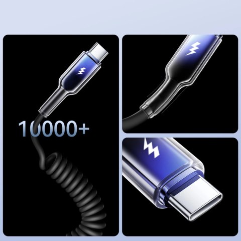 Kabel spiralny Joyroom S-A43 Crystal-Clear Series 3A USB-A - USB-C 1,5m - czarny