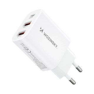 Ładowarka sieciowa Wozinsky CWCUCW 30W USB-C / 2 x USB-A - biała