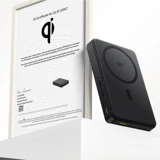 Powerbank Baseus Airpow II 10000mAh Qi2 z MagSafe 22,5W z kablem Baseus Simple Series USB-C - USB-C 20V/3A (30cm) - czarny
