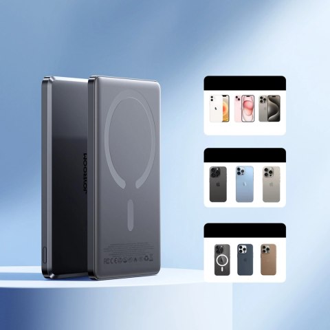 Powerbank Joyroom JR-PBM08 5000mAh 20W ultracienki z ładowaniem indukcyjnym - szary