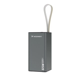 Powerbank Wozinsky K65+ 65W 30000mAh 2x USB-C, 1x USB-A 65W - szary