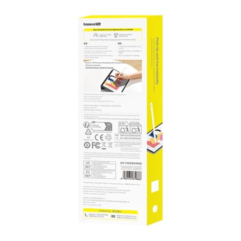 Rysik aktywny Baseus Smooth Writing 3 ładowany przewodowo stylus (wersja z wykrywaniem kąta pisania) - biały
