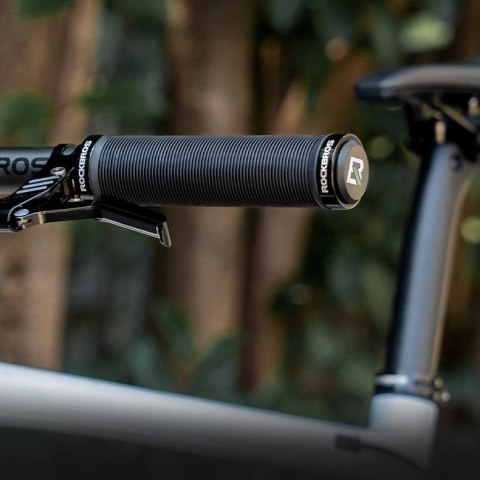 Gripy rowerowe Rockbros chwyty skręcane antypoślizgowe - czarne