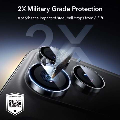 OSŁONA NA APARAT ESR ARMORITE CAMERA PROTECTOR IPHONE 14 PRO / PRO MAX / 15 PRO / MAX / 16 PRO / MAX / 17 PRO / MAX BLACK