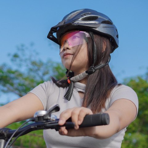 Okulary rowerowe Rockbros fotochromowe, z ochroną UV i wkładką korekcyjną, przeroczyste - fioletowe