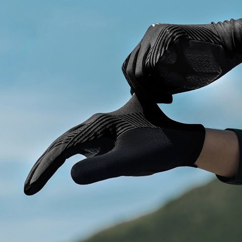 Rękawiczki rowerowe Rockbros wiosna/lato/jesień, pełne, rozmiar: M - czarne