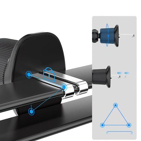 Uchwyt samochodowy Wozinsky WCT5-6S4Y z ładowarką indukcyjną Qi/MagSafe 15W na kratkę nawiewu - czarny