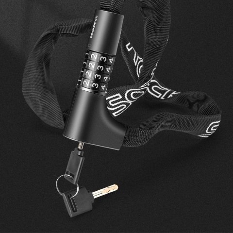 Zapięcie rowerowe Rockbros 3230002001 na szyfr i klucz - czarne