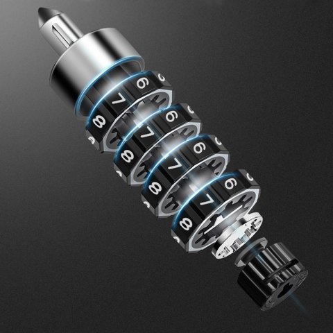 Zapięcie rowerowe Rockbros 3230002001 na szyfr i klucz - czarne