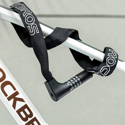 Zapięcie rowerowe Rockbros 3230002001 na szyfr i klucz - czarne