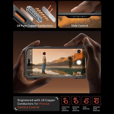 Etui Supcase UB Grip Mag MagSafe na iPhone 17 Pro Max - pomarańczowo-szare